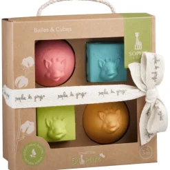 Livres Et Balles|Jouets 0-2 Ans-Sophie la girafe Set 2 balles + 2 cubes So'pure