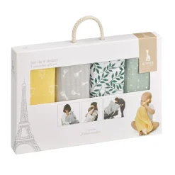 Couvertures Et Langes-Sophie la girafe Set de 4 langes